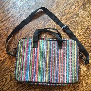 Paperchase bright stripes geometric overprinted detachable strap laptop case New